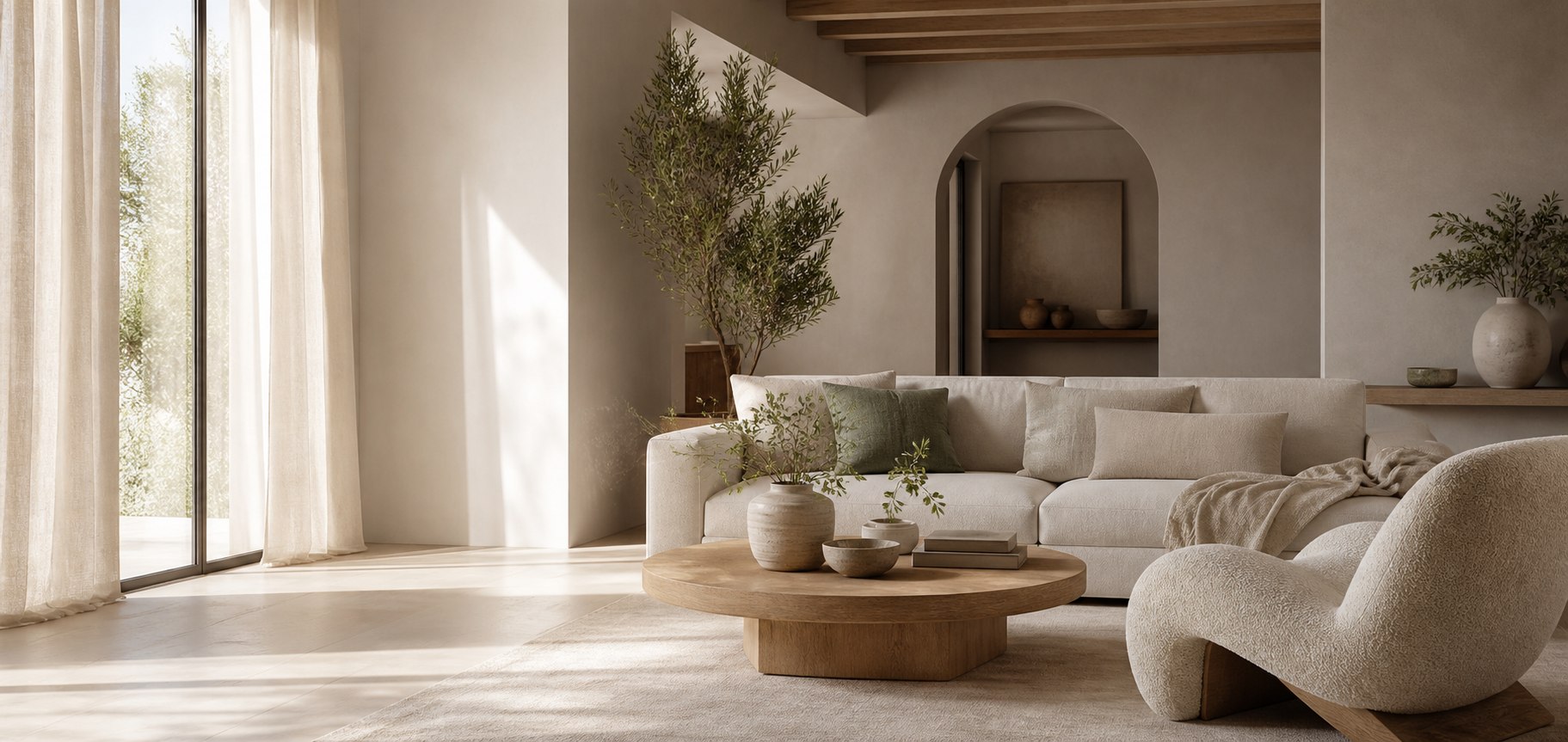 Warm contemporary home interior
